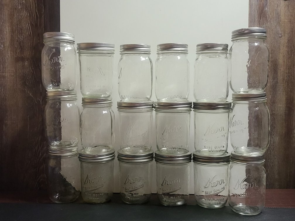 18 Clear Glass Mason Jars with Lids