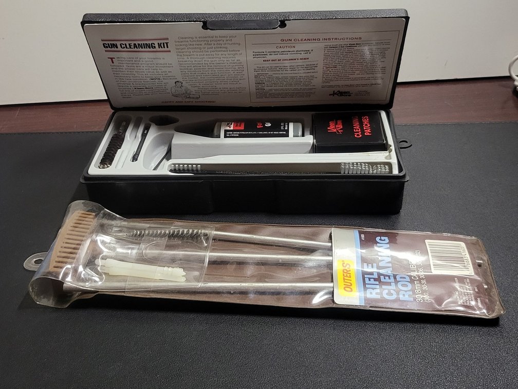 Outers Rifle Cleaning Rod Set & Gun Cleaning Kit Combo