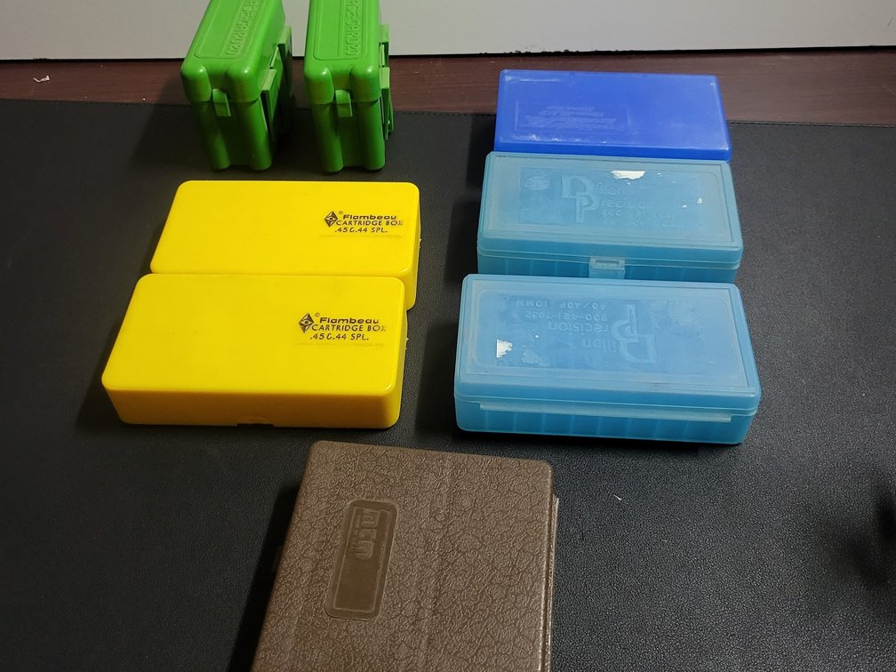 8 Plastic Ammo Boxes & Carriers ,Flambeau, Dillon Precision, MTM Case-Gard