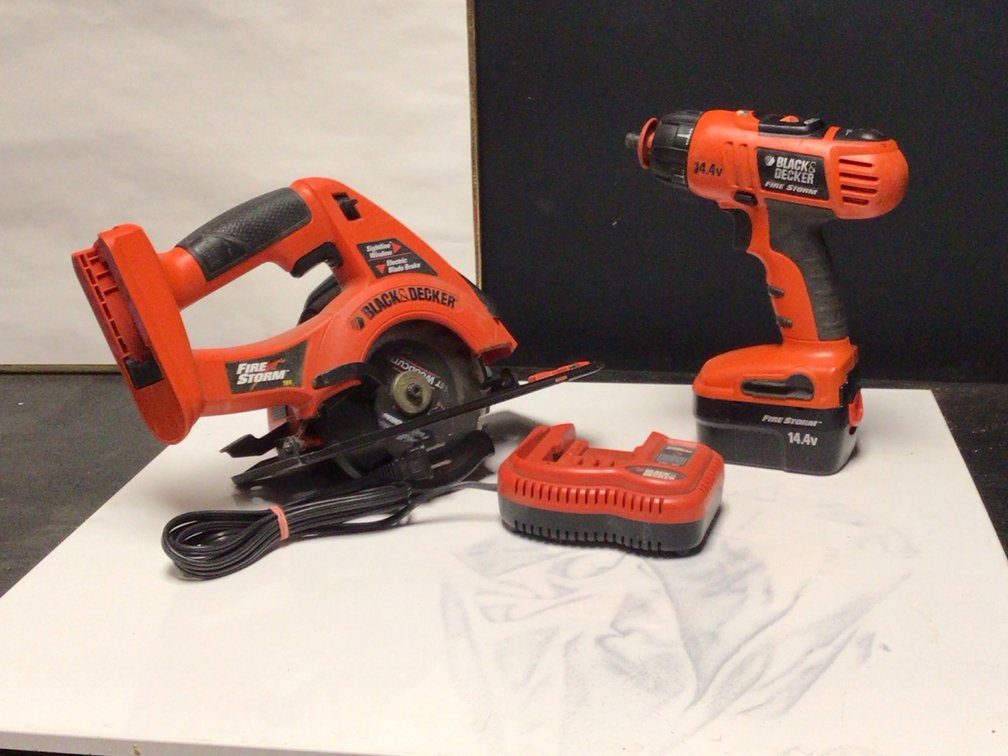Black And Decker Fire Storm Drill And Skill Saw Tested Working Cordless
