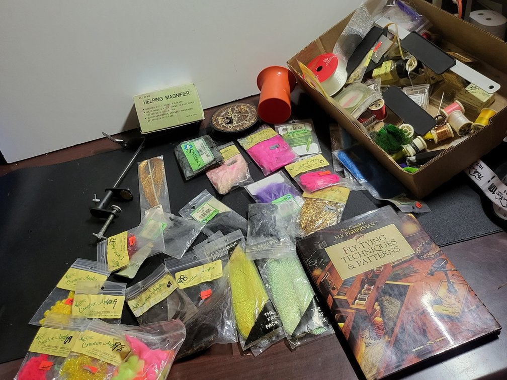 Fly Tying Kit & Materials, Vise, Tools, Book, Hooks
