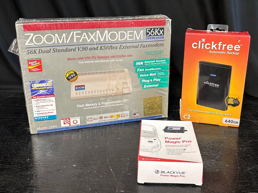 Portable Automatic Backup External Hard Drive/Power Magic Pro Hardwiring Kit/Zoom Fax Modem