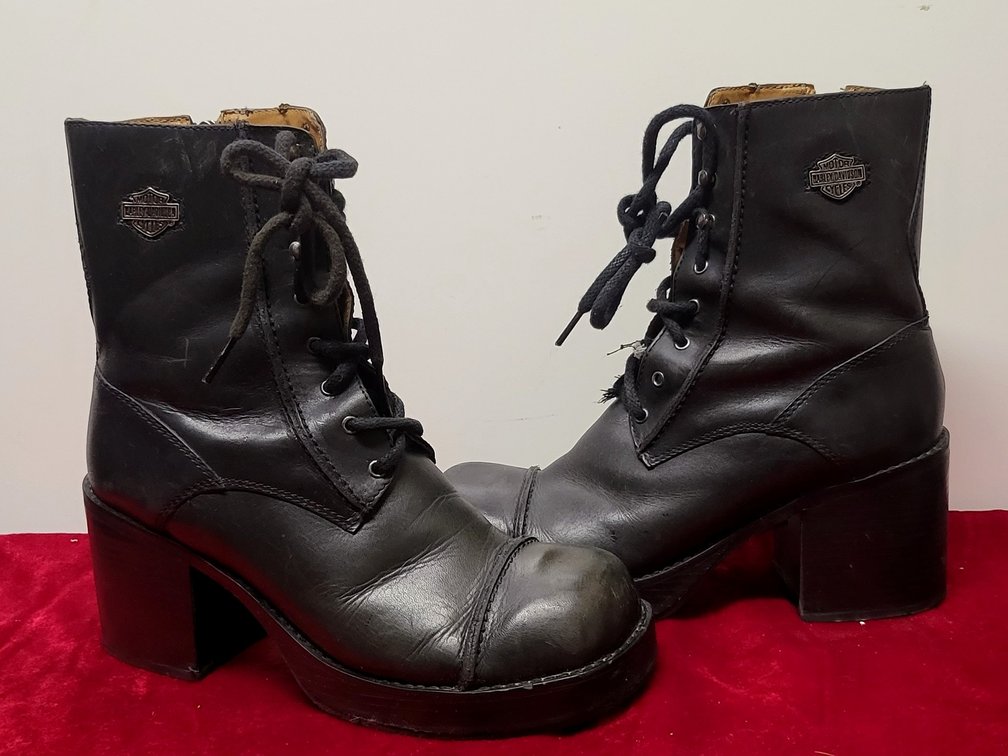90s Harley Davidson "Jane" Platform Boots - Size