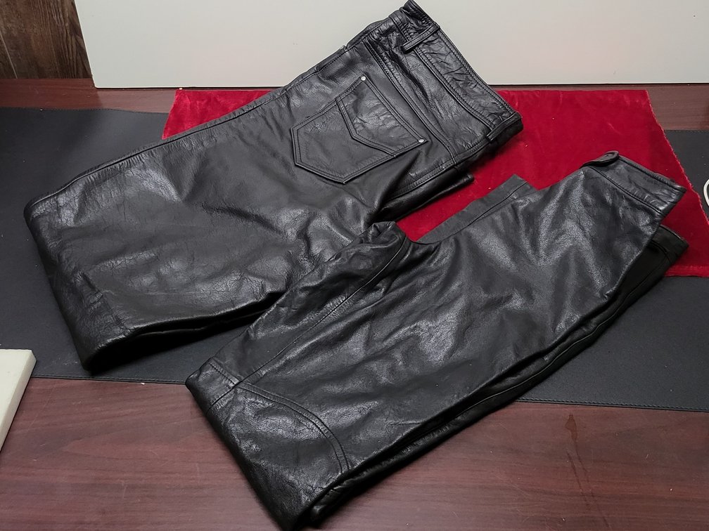 Xelement Men's Black Leather Motorcycle Riding Pants Size 36 Heavy Duty Biker