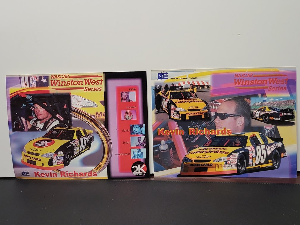 Kevin Richards #85 NASCAR Winston West Series Hero Cards / Postcards ,Monaco Enterprises Chevrolet Monte Carlo