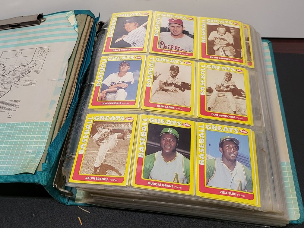 Multi-Sport Trading Card Binder,Partially Filled (Baseball & NBA Basketball Cards - Reggie Jackson, Joe Torre, Muggsy Bogues & More)