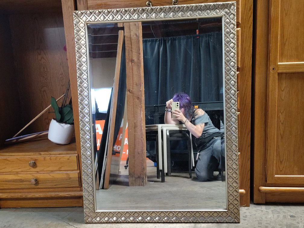 Wall Mirror W/ Geometric Frame