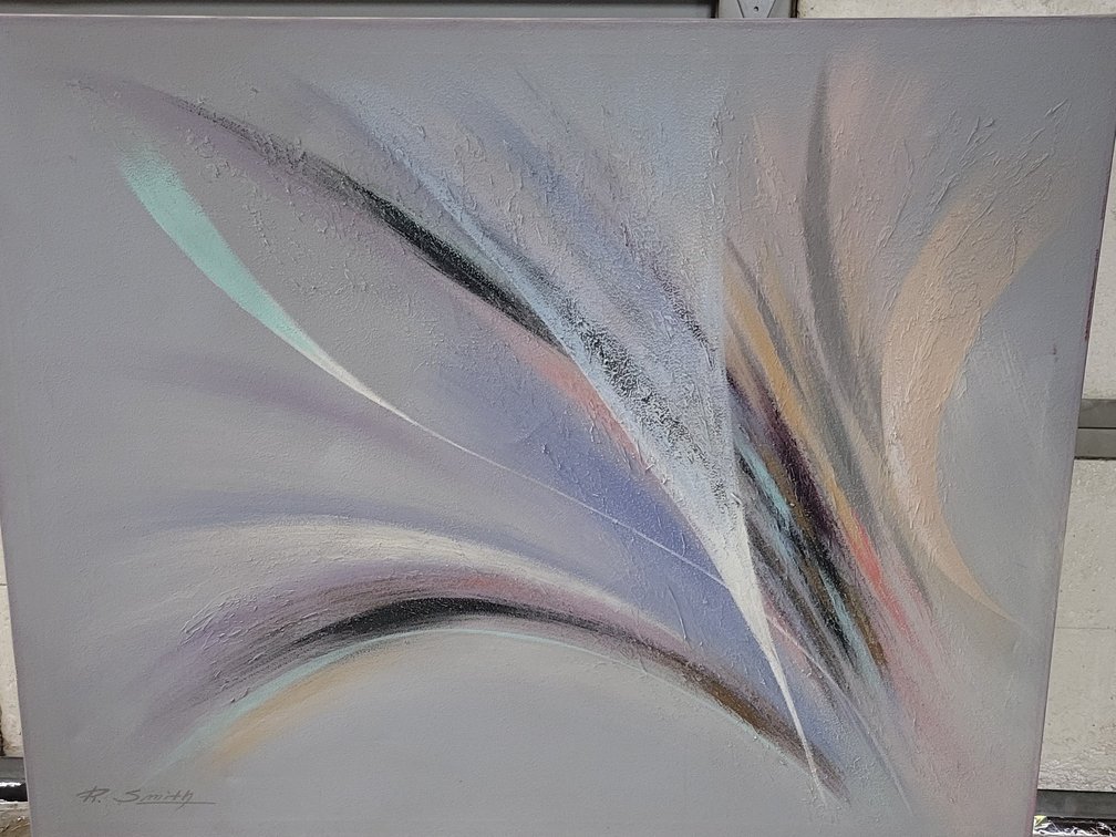 R. Smith Large Abstract Oil/Acrylic Painting - 40" x 50" Mid-Century Modern