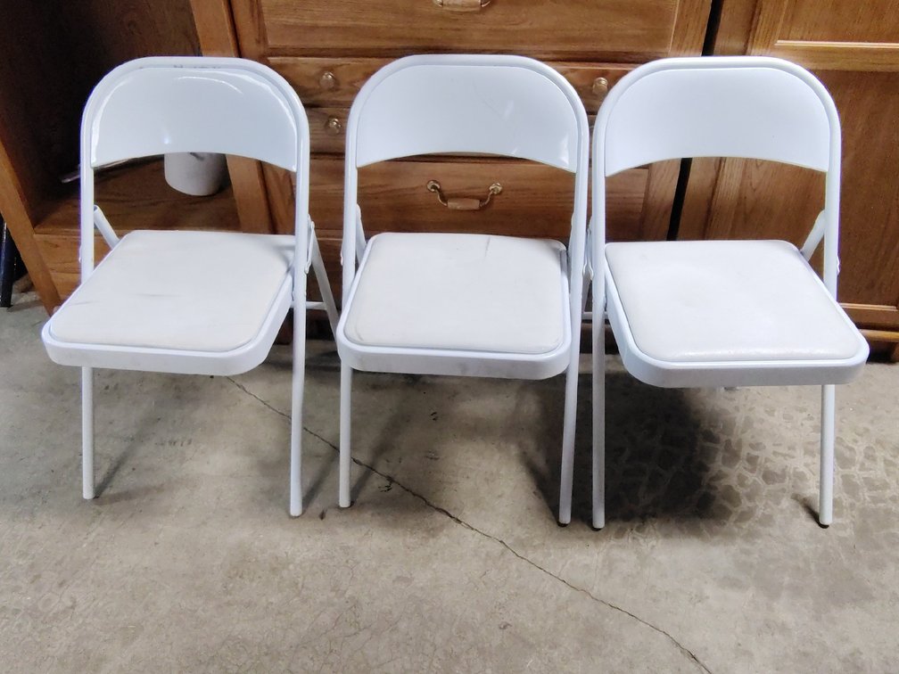 3 Metal Folding Chairs