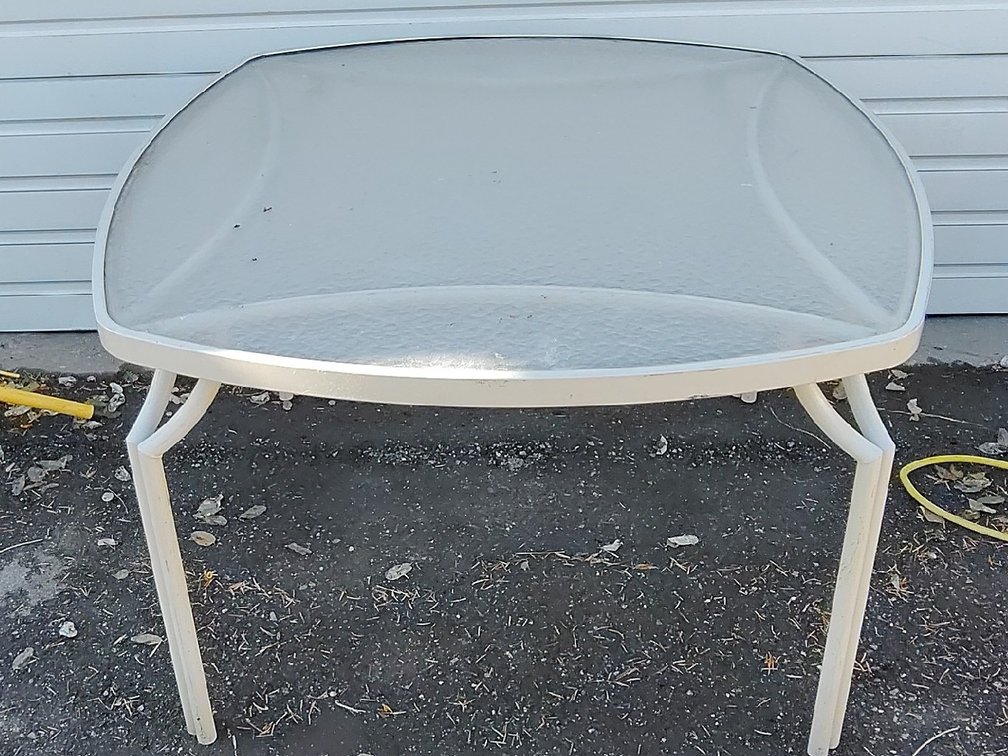 Glass Table W/ Metal Frame