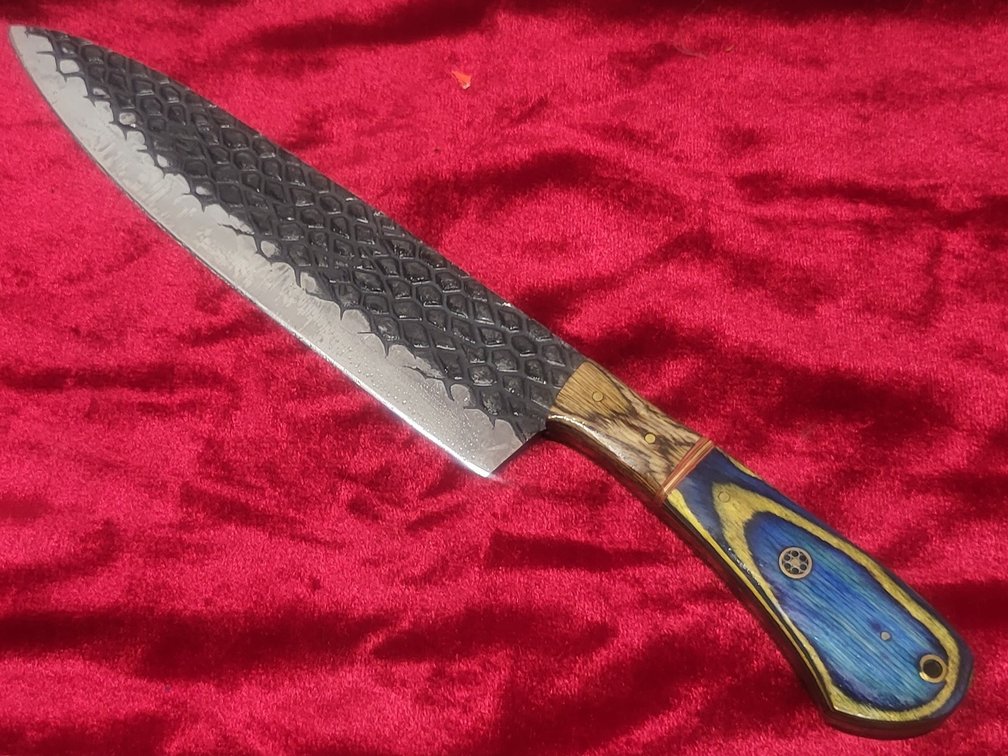 Custom Hand-Forged Dragon Scale Chef Knife (Gyuto Style)