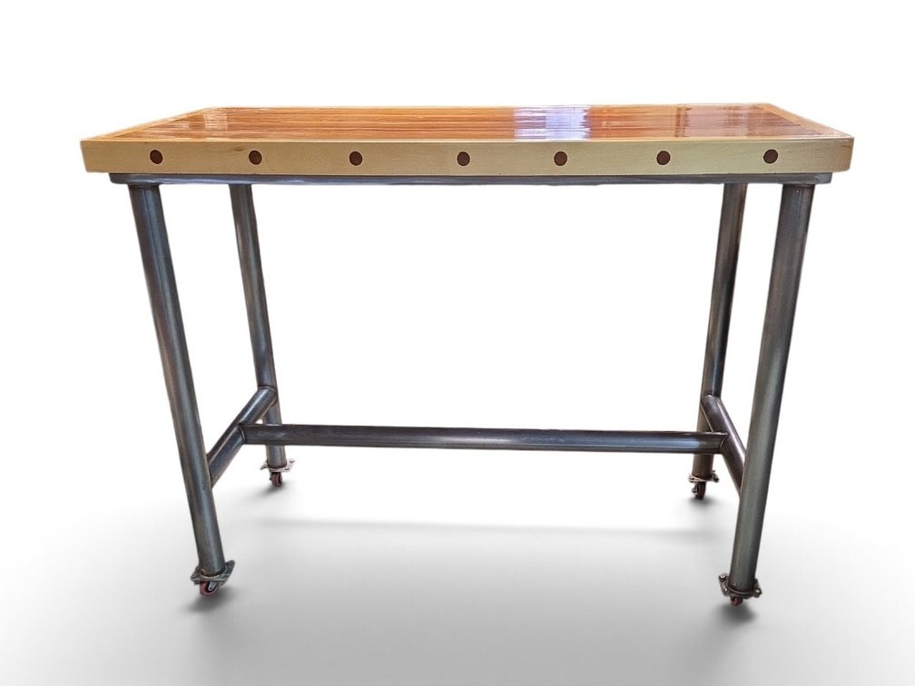 Heavy Duty Rolling Work Table / Bar Height Kitchen Island (60"x30"x45")