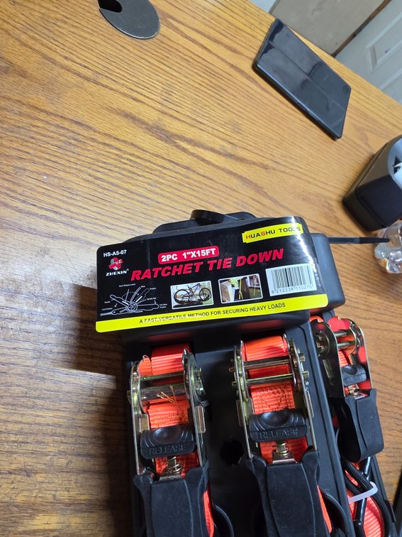 4pc 1"X15' Ratchet Tie Down, New Never Opened