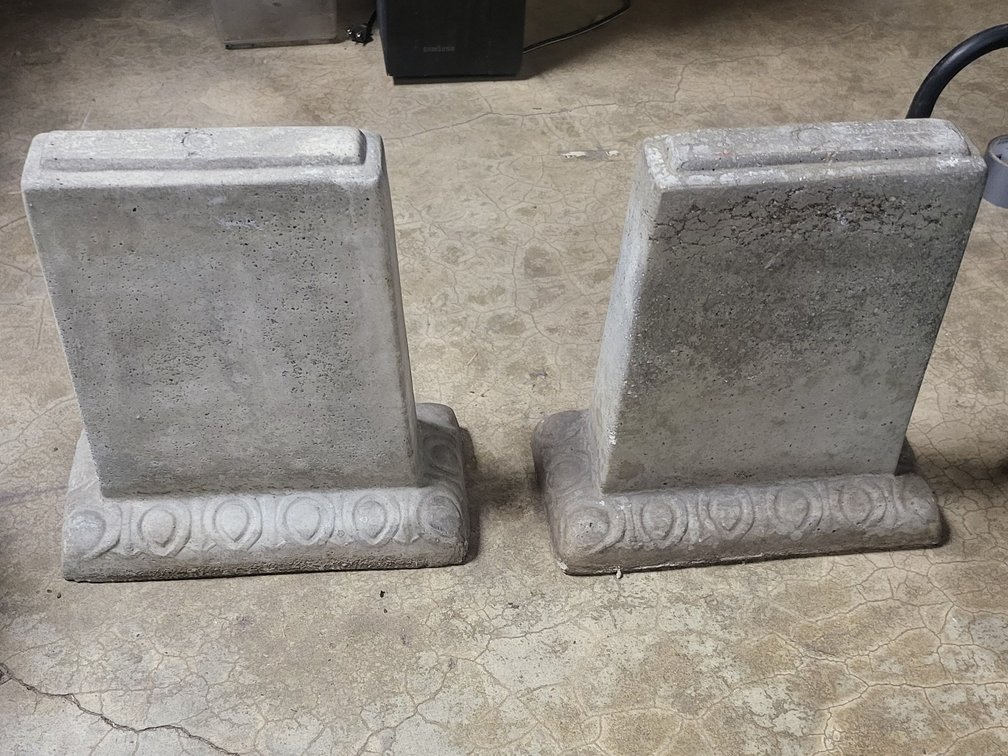 2 Solid Concrete Blank Headstone