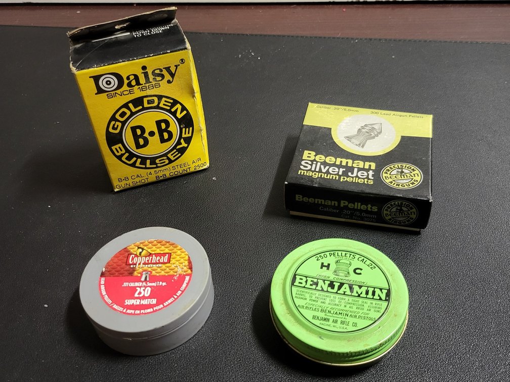 Airgun Ammo,Daisy Golden Bullseye BBs, Beeman Silver Jet, Benjamin & Copperhead Pellets