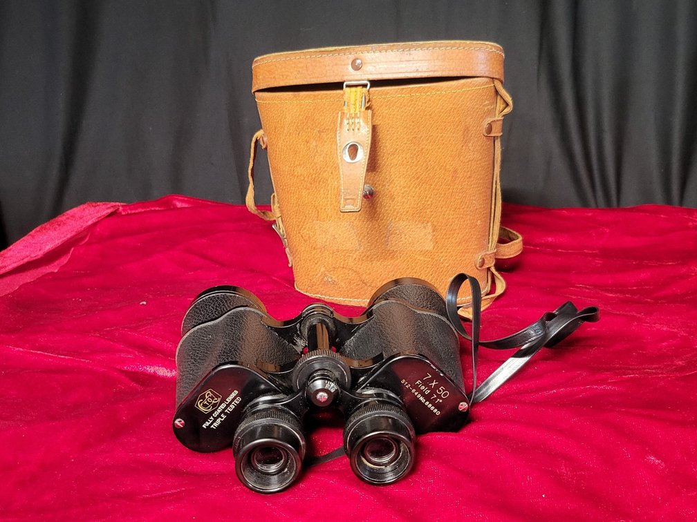 7x50 Binoculars Field 7.1° Coated Optics with Leather Case