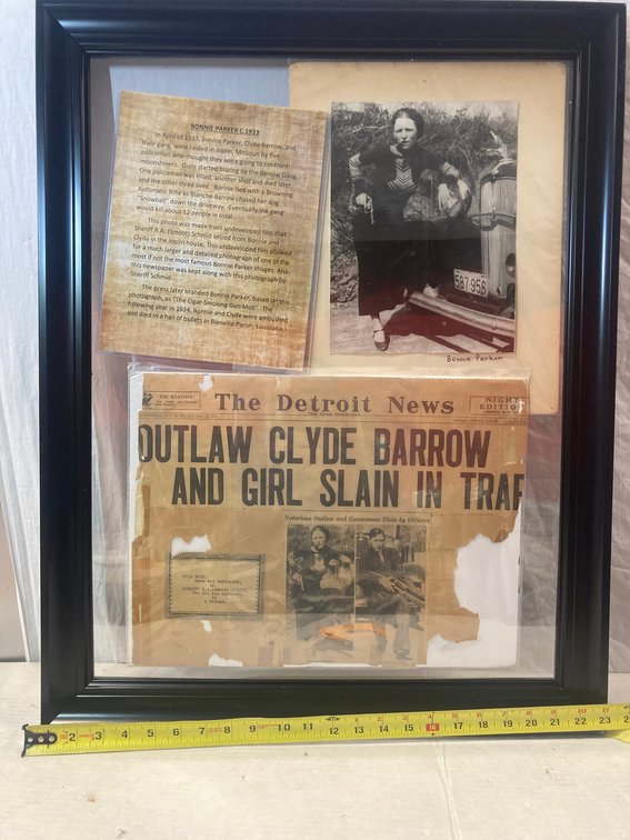 1933 "Bonnie Parker Ford w/Pistol Original Photo From Film On Raid