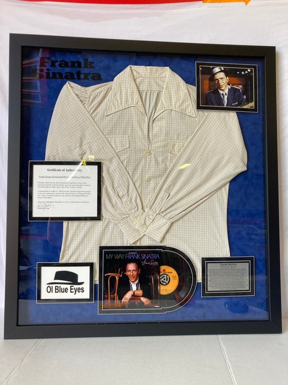 Frank Sinatra Personally Owned Shirt Photo Frame