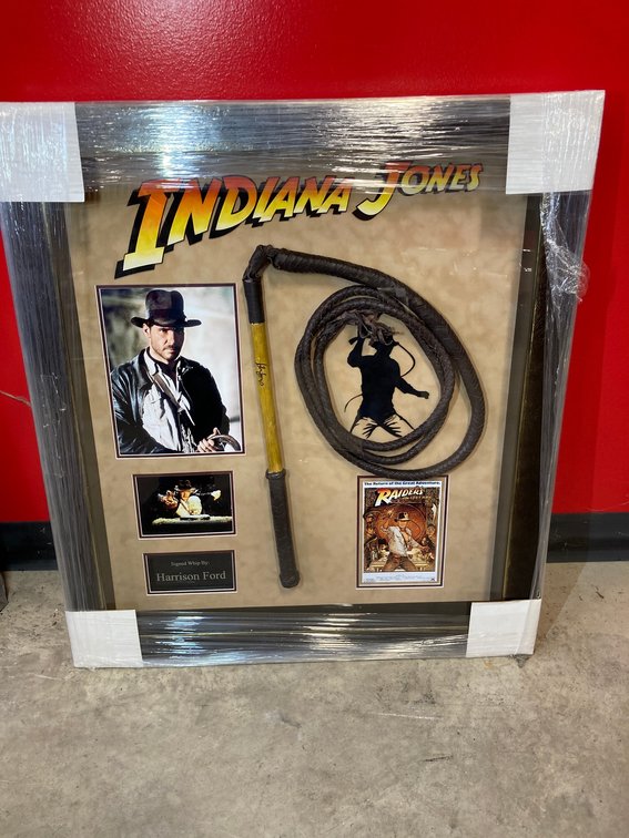 "Indiana Jones" Signed Harrison Ford Whip Photo Frame