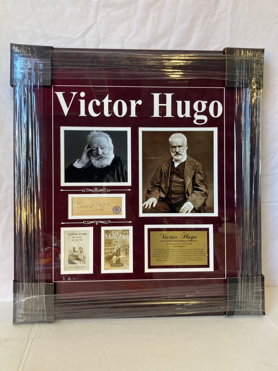 Victor Hugo Signed Cut Photo Frame