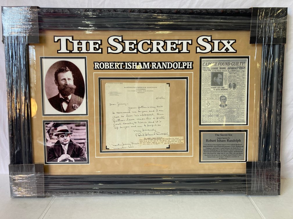 Robert I. Randolph "The Secret Six" Signed Letter Photo Frame