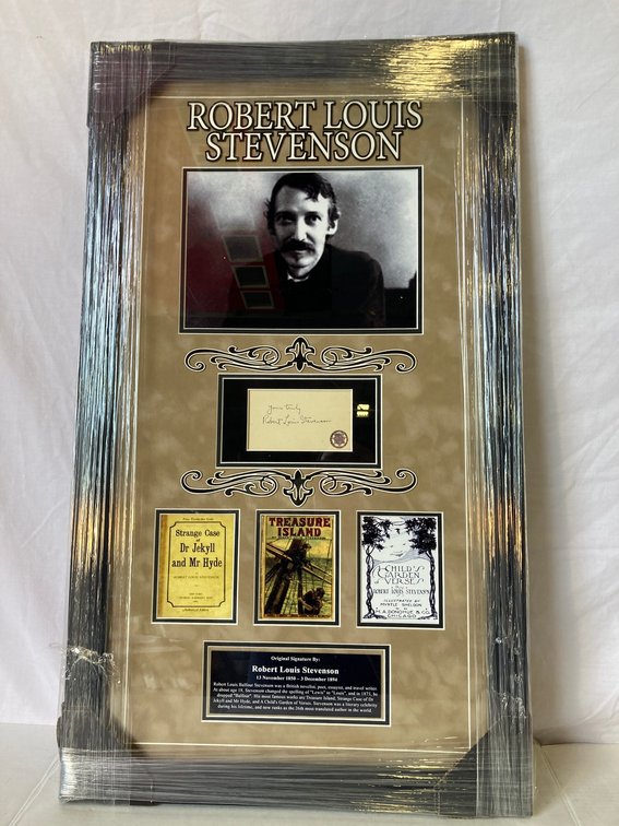 Robert Louis Stevenson Signed Cut Photo Frame