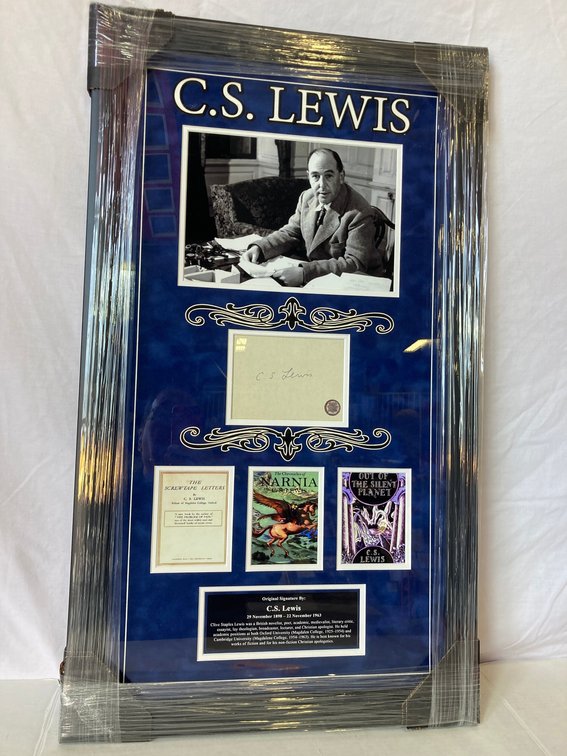 C.S. Lewis "Narnia" Signed Cut Photo Frame