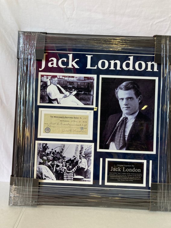 Jack London Signed Cancelled Check Photo Frame