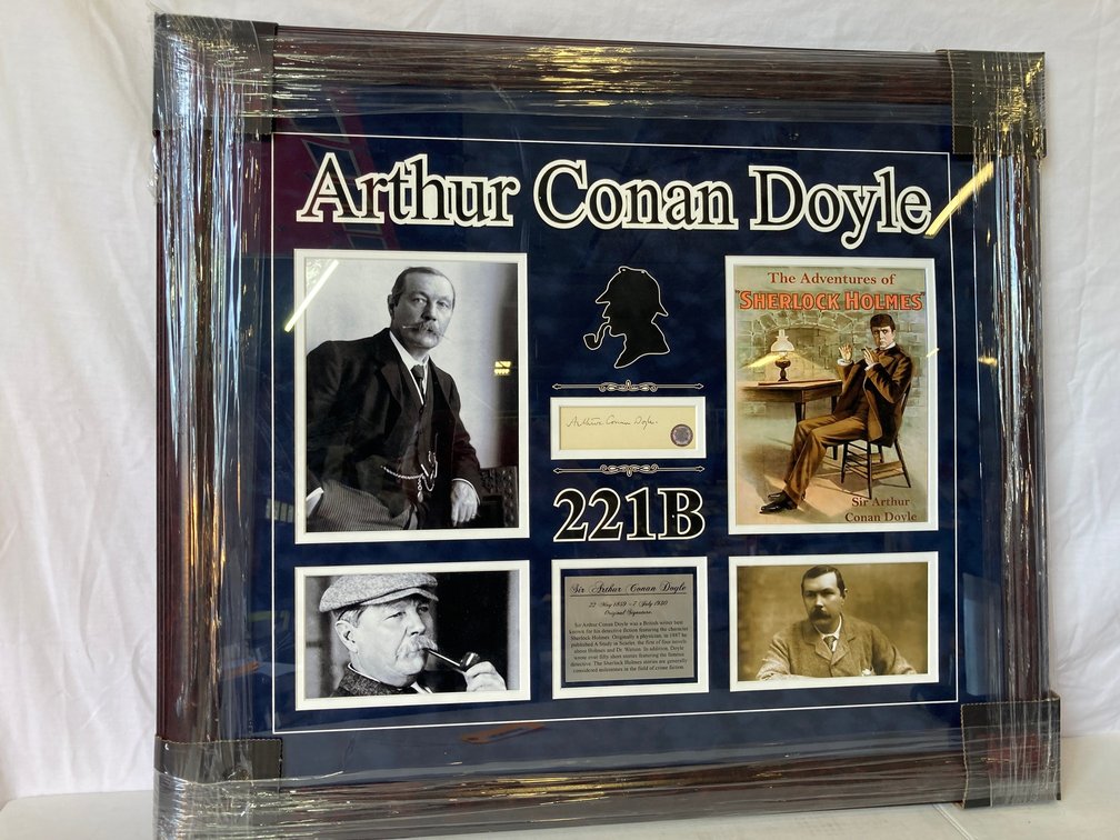 Arthur Conan Doyle "Sherlock Holmes" Signed Cut Photo Frame