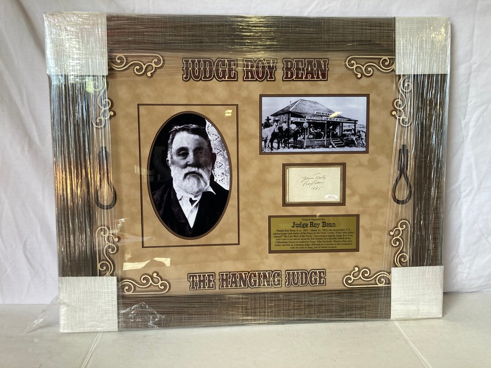 Judge Roy Bean Signed Cut Photo Frame