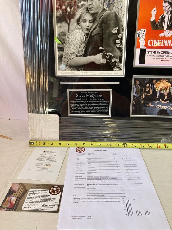 Steve McQueen "Cincinnati Kid" Signed Photo Frame
