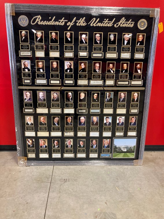 44 Individually Signed Presidential Cuts Photo Frames