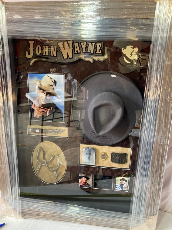 John Wayne Knife & Hat Signed & Other Artifacts Photo Frame
