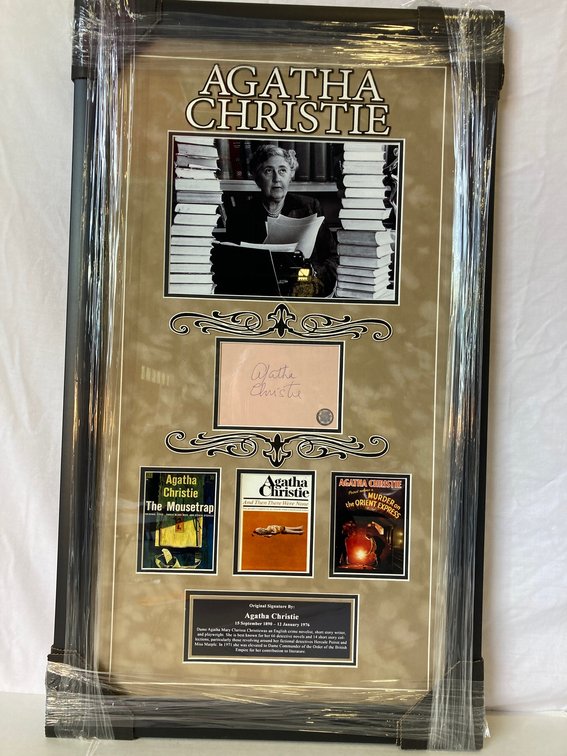 Agatha Christie Signed Cut Photo Frame