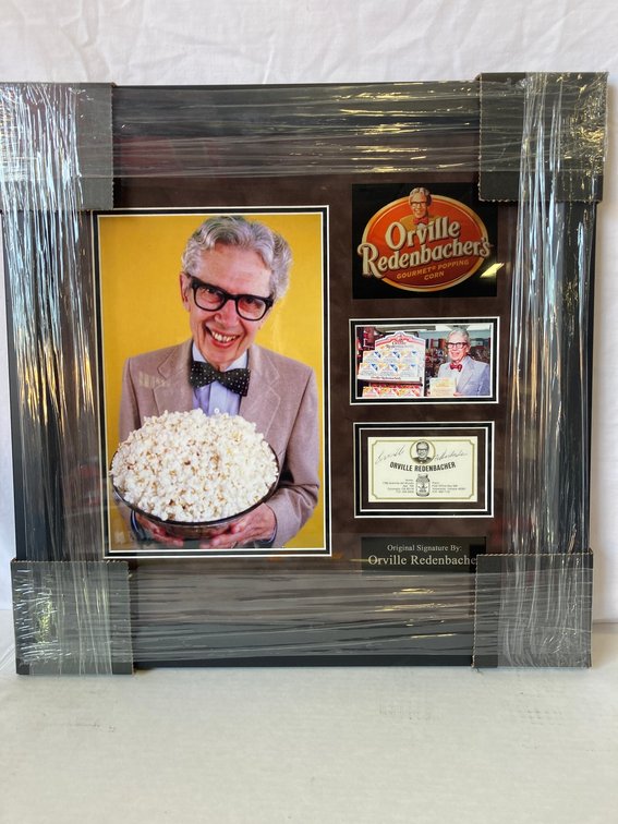 Orville Redenbacher Signed Original Business Card Photo Frame