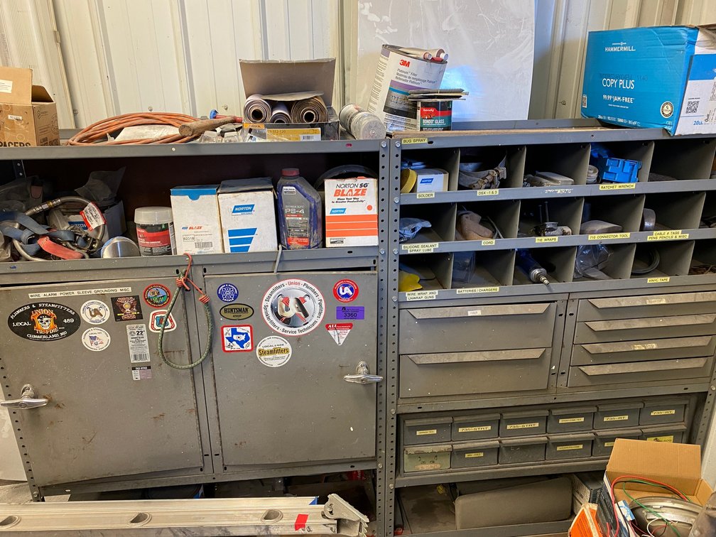 Metal storage bins and unit but NOT the contents