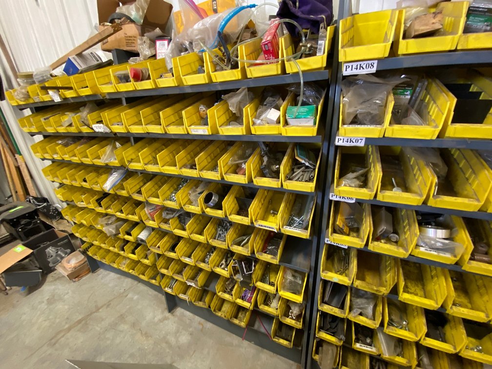 Storage bins w/ contents:  