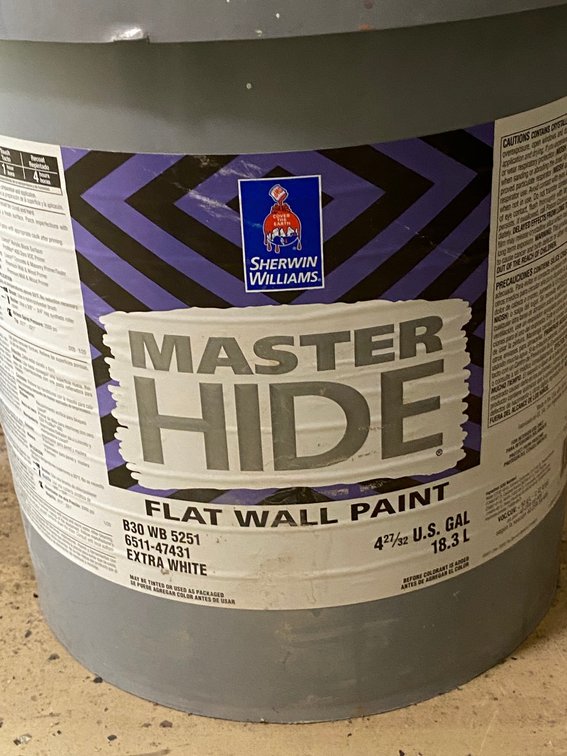 5-Gal. bucket of flat wall paint - unopened