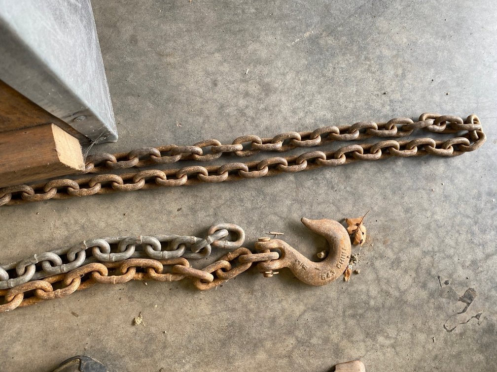 5 Pieces of chain: One 20', two 15', misc. piece