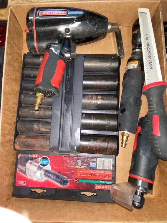 Craftsman 1/2" impact and 3/8 ratchet wrench w/ a 12-piece impact socket set and Craftsman cut-off tool
