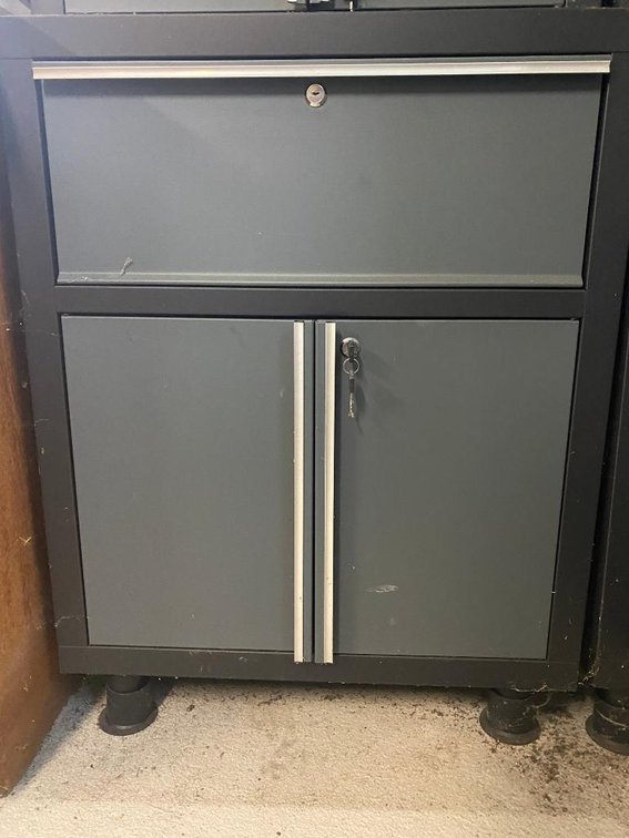 2-Door, 1-drawer metal storage cabinet
