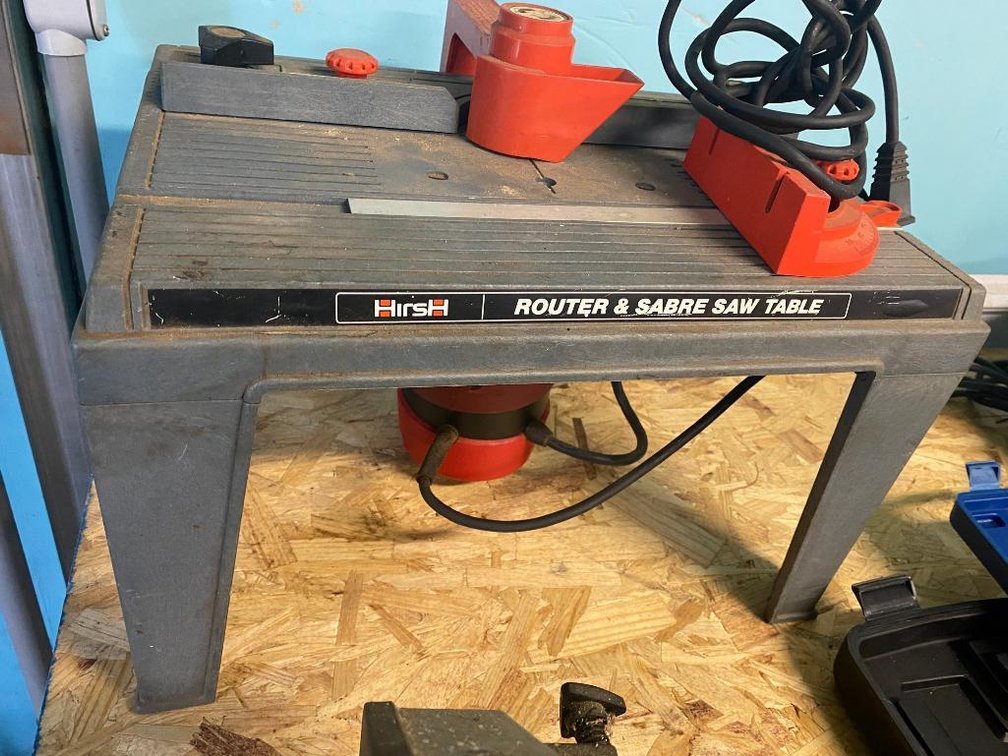 Hirsh router and Sabre saw table