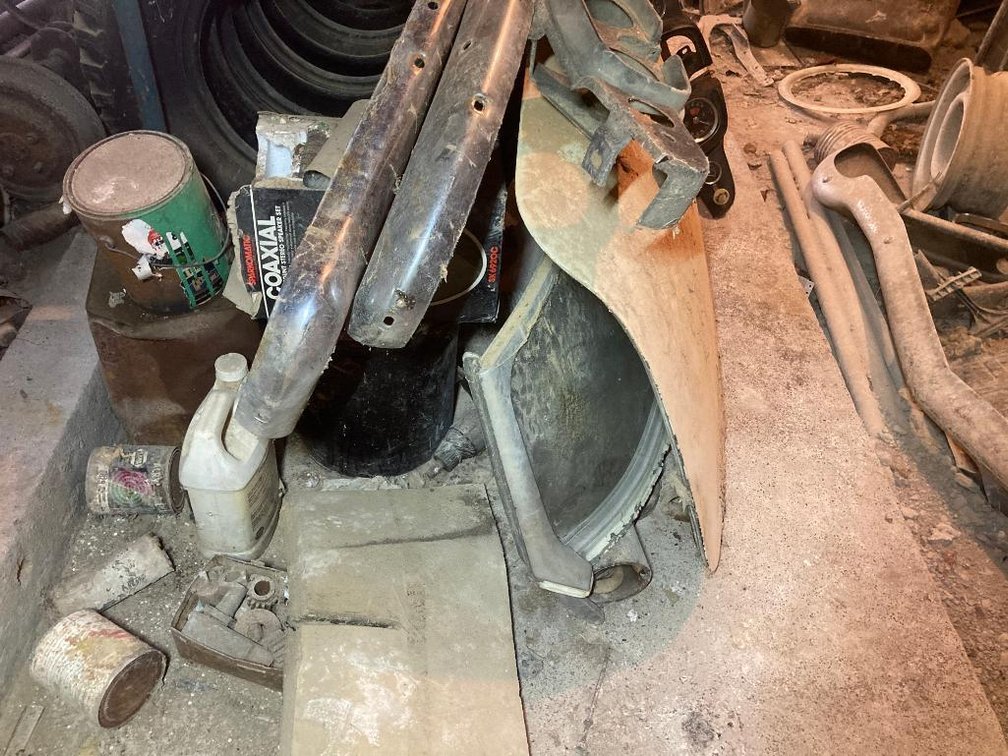 Lot of MG parts:  Bumpers, deck lid, windshield frame as shown