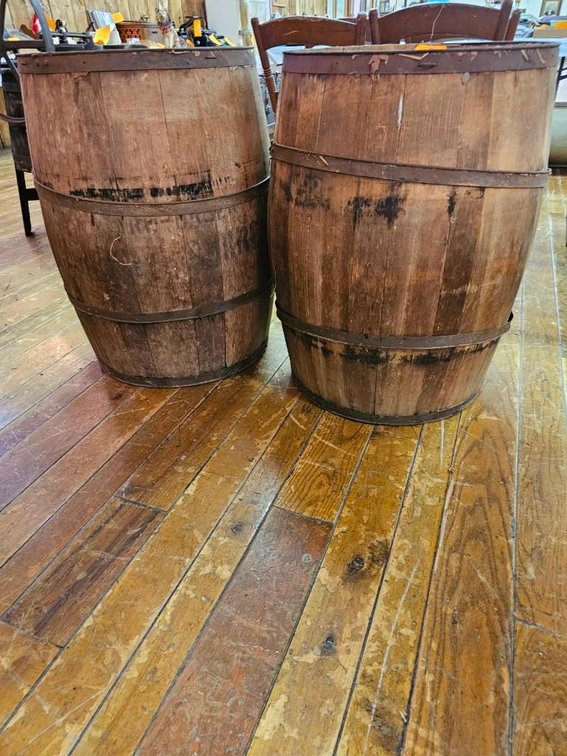 2 Wooden barrels