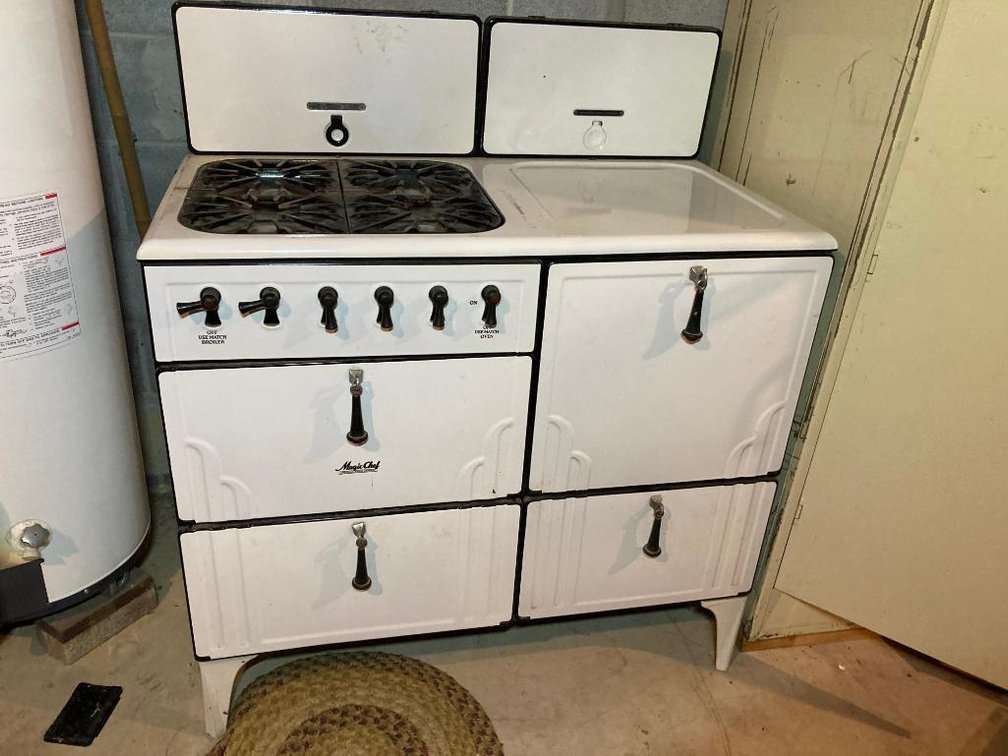 American Stove Co. enamel and cast iron stove Magic Chef