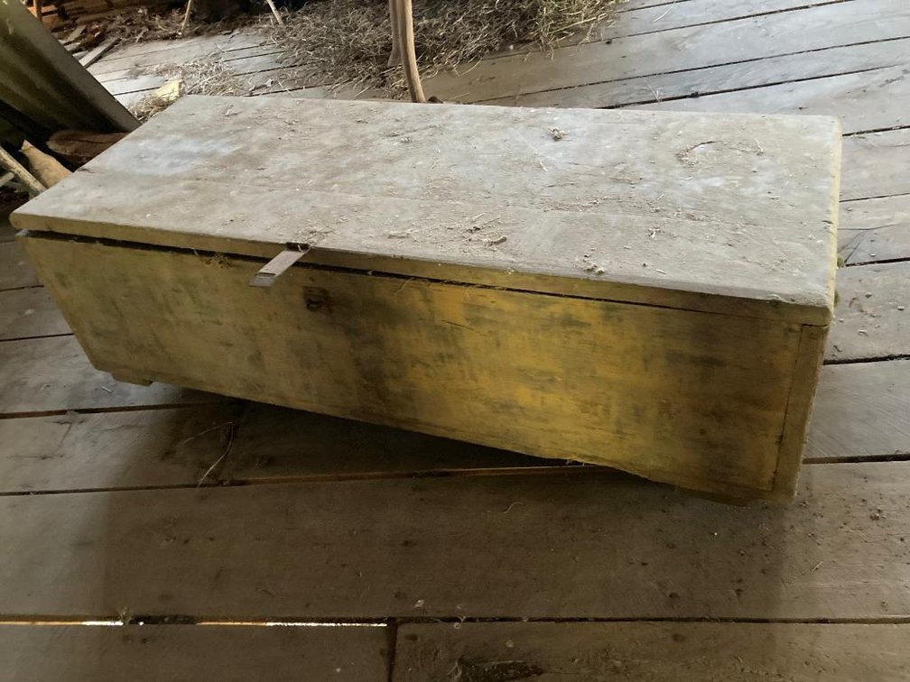 Antique wood feed box