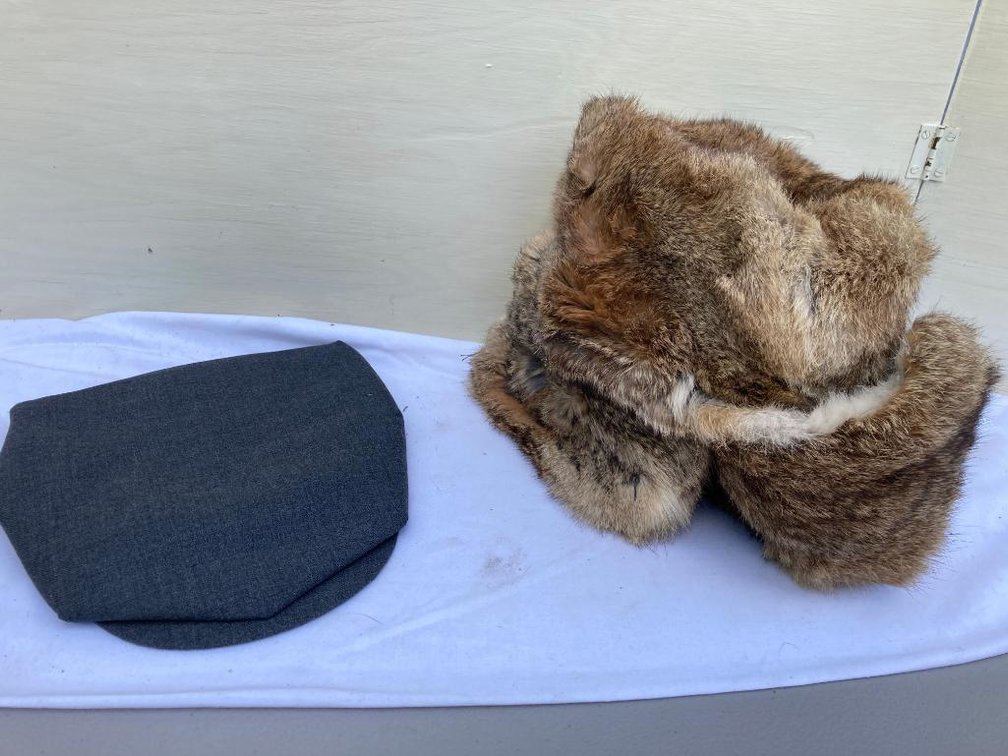 Russian fur hat and vintage Turkish villager cap