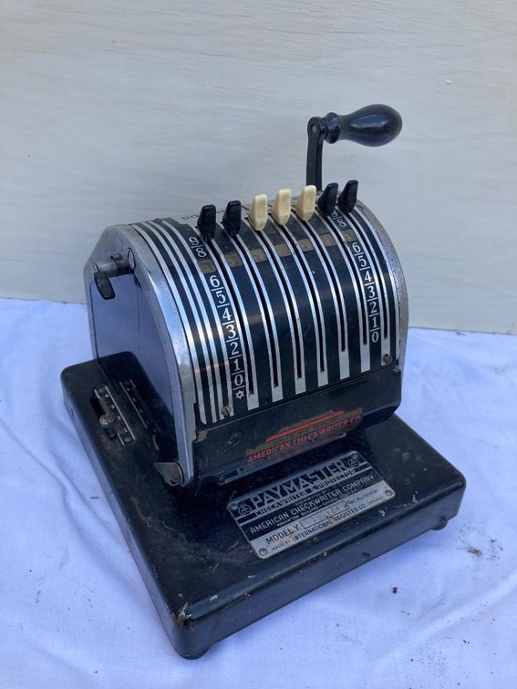 Vintage Paymaster Check Writer from American Checkwriter Co.