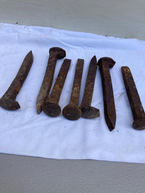 Lot of railroad spikes