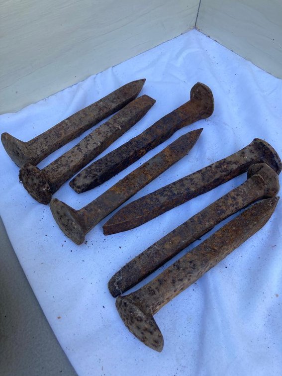 Lot of railroad spikes
